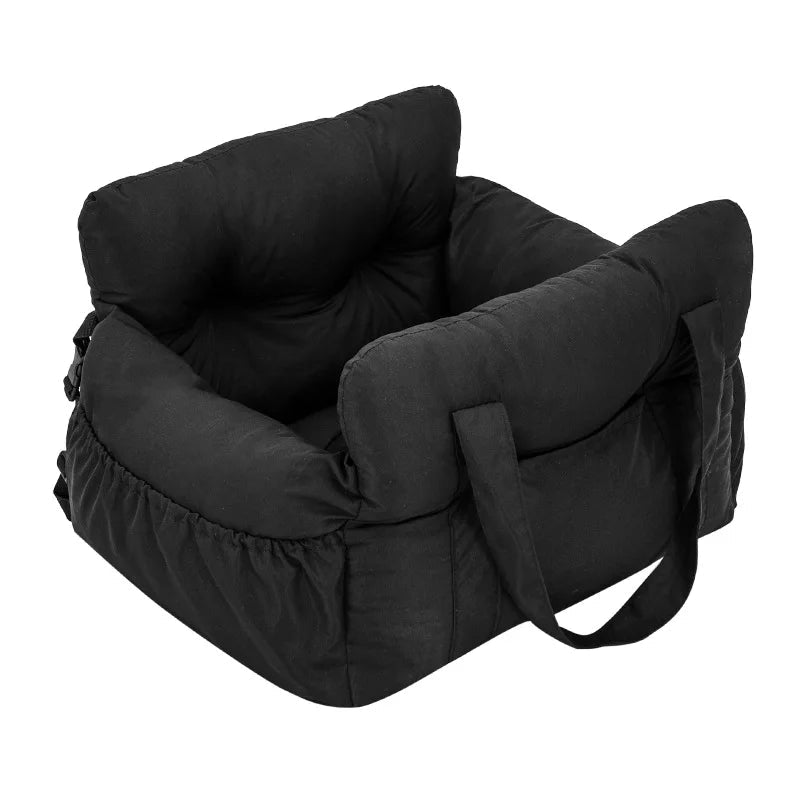 Dog Car Seat with Safety Belt - Non-Slip Pet Car Bed for Small Dogs, Washable Travel Carrier with Secure Straps for Safe CarEmpiti