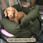 Dog Car Seat with Safety Belt - Non-Slip Pet Car Bed for Small Dogs, Washable Travel Carrier with Secure Straps for Safe CarEmpiti