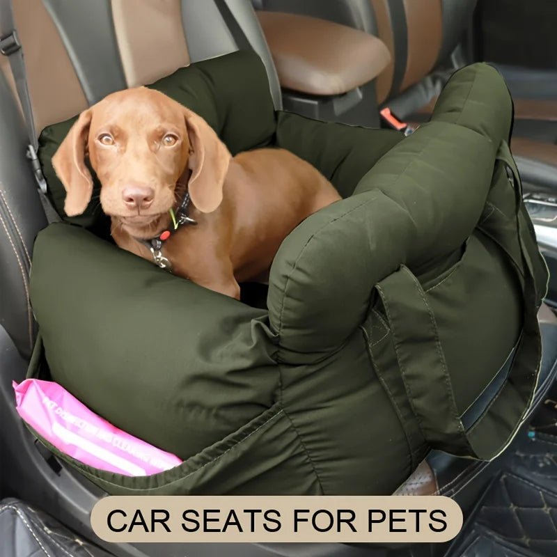 Dog Car Seat with Safety Belt - Non-Slip Pet Car Bed for Small Dogs, Washable Travel Carrier with Secure Straps for Safe CarEmpiti