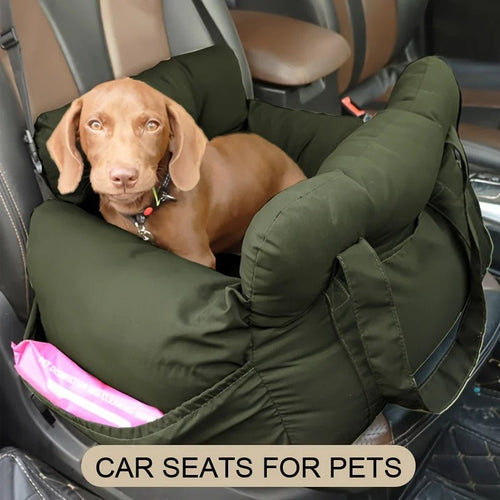 Dog Car Seat with Safety Belt - Non-Slip Pet Car Bed for Small Dogs, Washable Travel Carrier with Secure Straps for Safe CarEmpiti