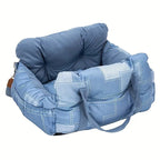 Dog Car Seat with Safety Belt - Non-Slip Pet Car Bed for Small Dogs, Washable Travel Carrier with Secure Straps for Safe CarEmpiti