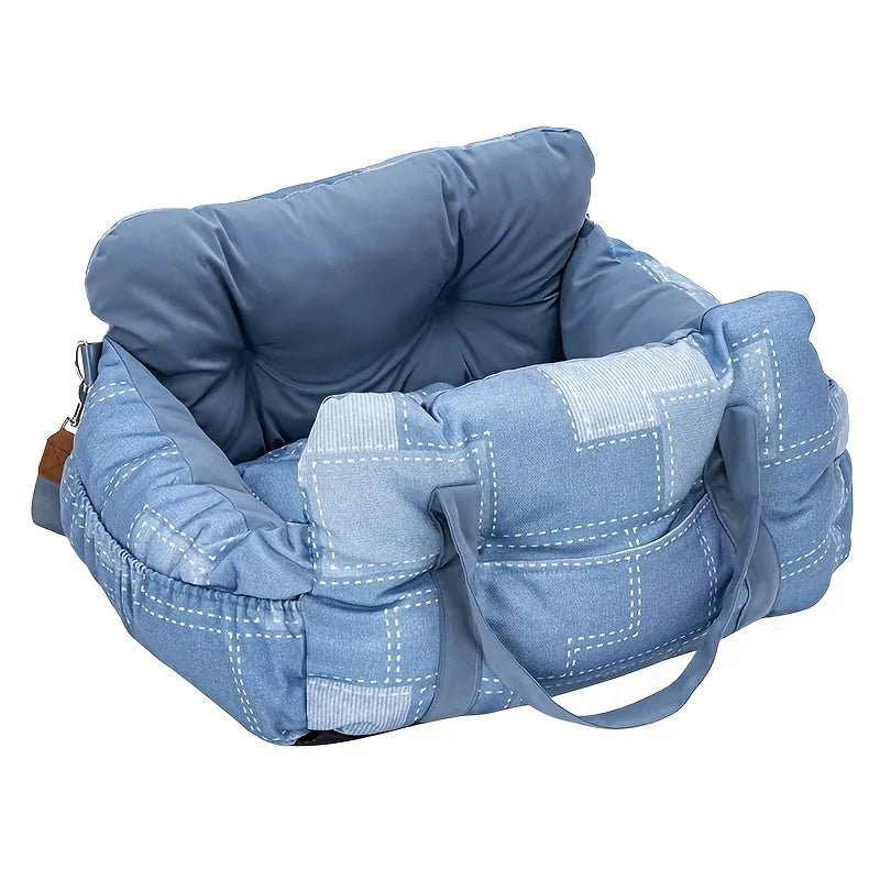 Dog Car Seat with Safety Belt - Non-Slip Pet Car Bed for Small Dogs, Washable Travel Carrier with Secure Straps for Safe CarEmpiti
