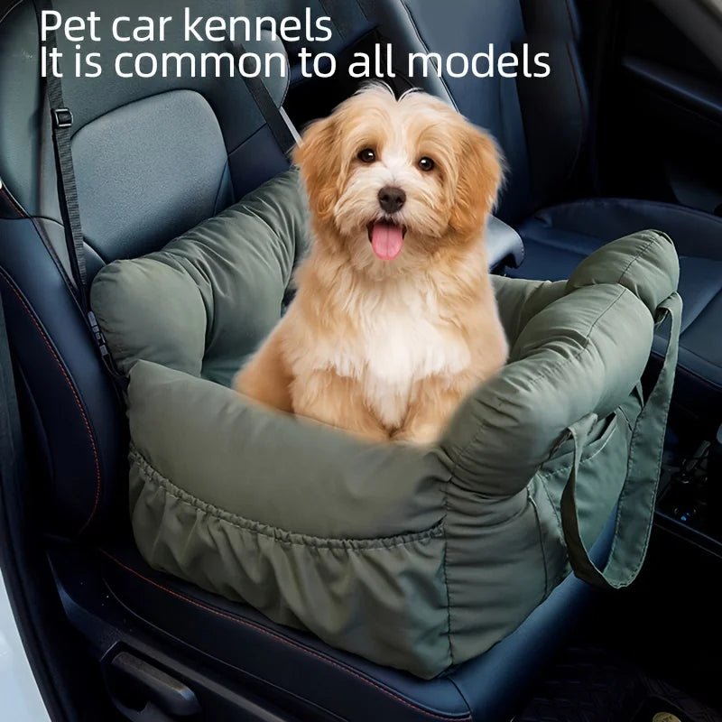 Dog Car Seat with Safety Belt - Non-Slip Pet Car Bed for Small Dogs, Washable Travel Carrier with Secure Straps for Safe CarEmpiti