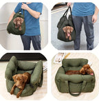 Dog Car Seat with Safety Belt - Non-Slip Pet Car Bed for Small Dogs, Washable Travel Carrier with Secure Straps for Safe CarEmpiti
