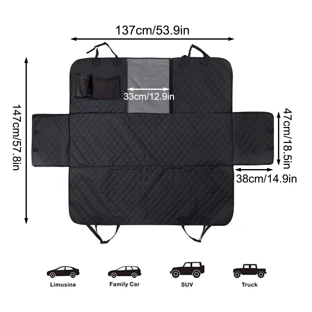 Dog Seat Cover for Back Seat, Waterproof with Mesh Window, Scratch Prevent Anti-slip Dog Bed Car Hammock, StandardEmpiti