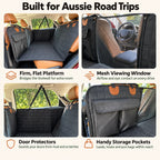 RoadDeck features: firm flat platform, mesh viewing window, door protectors and storage pockets
