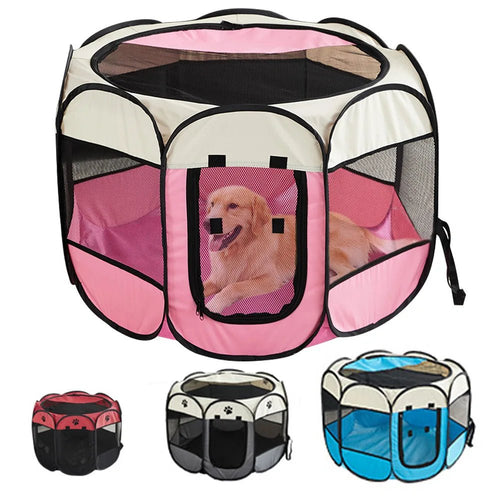 Foldable Pet Tent Durable Grip Cat House Oxford Cloth Octagonal Pet Fence Portable Outdoor Small Dog Cages Cat Fences for WinterEmpiti