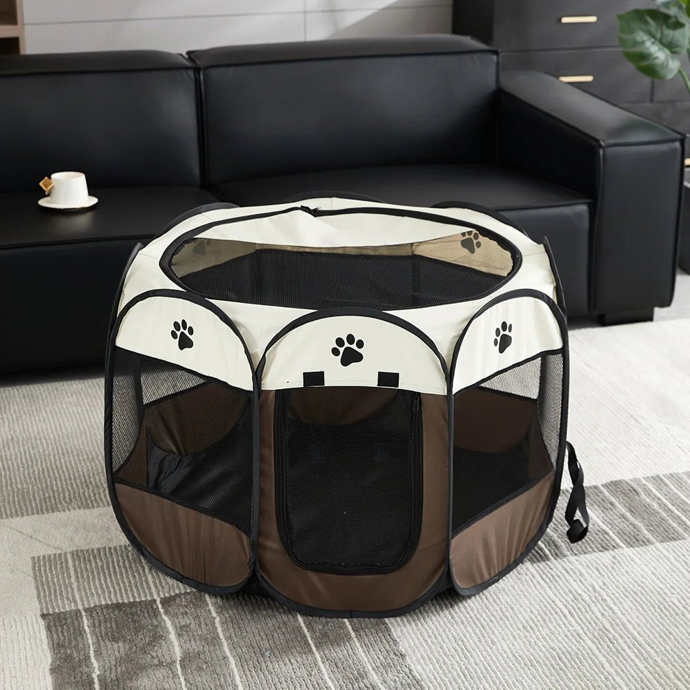 Foldable Pet Tent Durable Grip Cat House Oxford Cloth Octagonal Pet Fence Portable Outdoor Small Dog Cages Cat Fences for WinterEmpiti