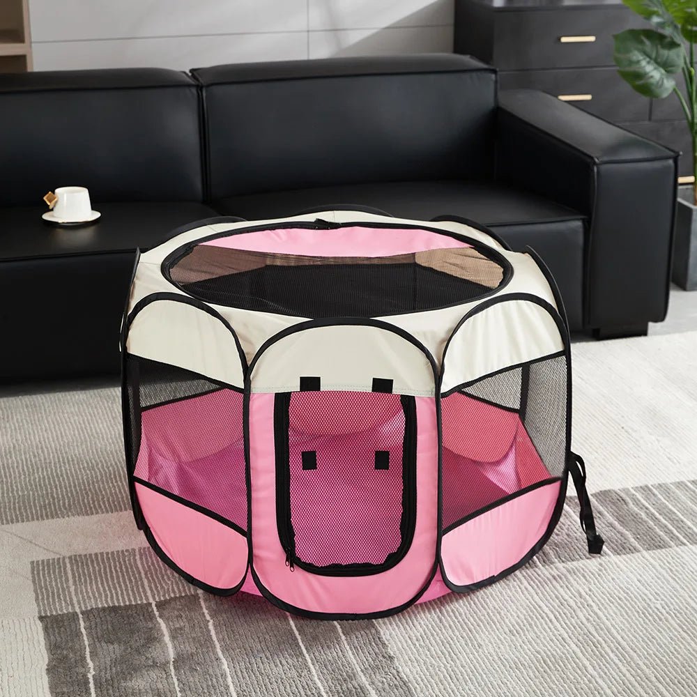 Foldable Pet Tent Durable Grip Cat House Oxford Cloth Octagonal Pet Fence Portable Outdoor Small Dog Cages Cat Fences for WinterEmpiti