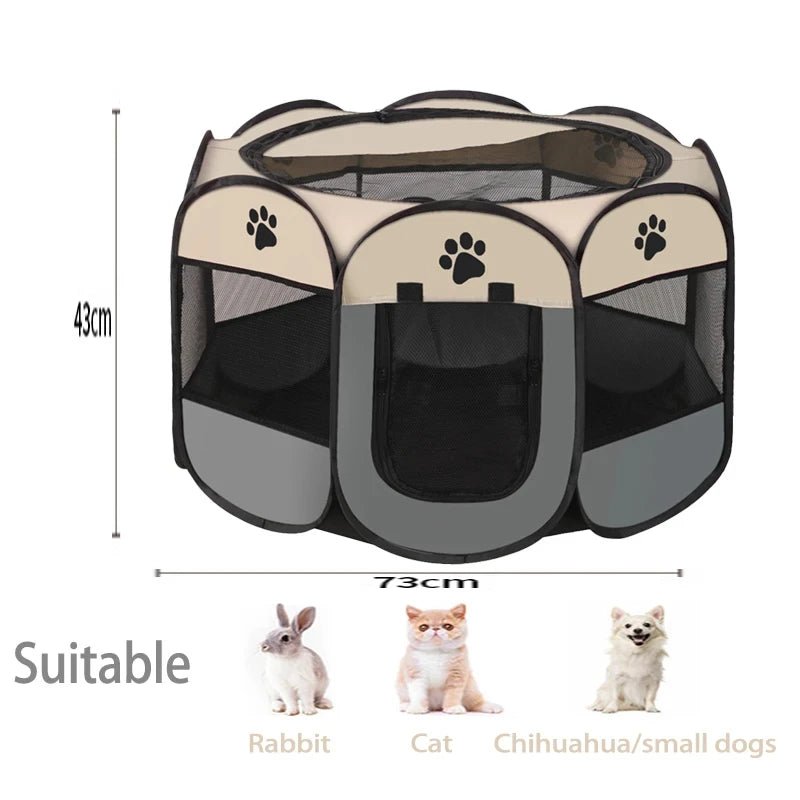 Foldable Pet Tent Durable Grip Cat House Oxford Cloth Octagonal Pet Fence Portable Outdoor Small Dog Cages Cat Fences for WinterEmpiti