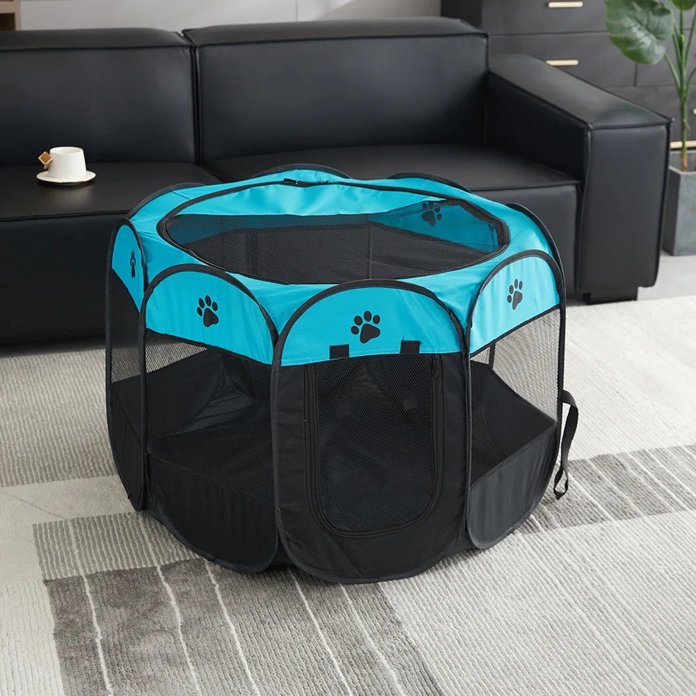 Foldable Pet Tent Durable Grip Cat House Oxford Cloth Octagonal Pet Fence Portable Outdoor Small Dog Cages Cat Fences for WinterEmpiti