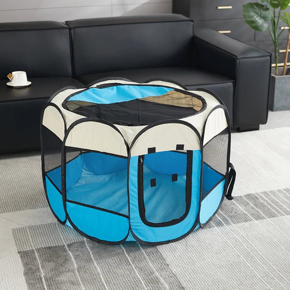 Foldable Pet Tent Durable Grip Cat House Oxford Cloth Octagonal Pet Fence Portable Outdoor Small Dog Cages Cat Fences for WinterEmpiti