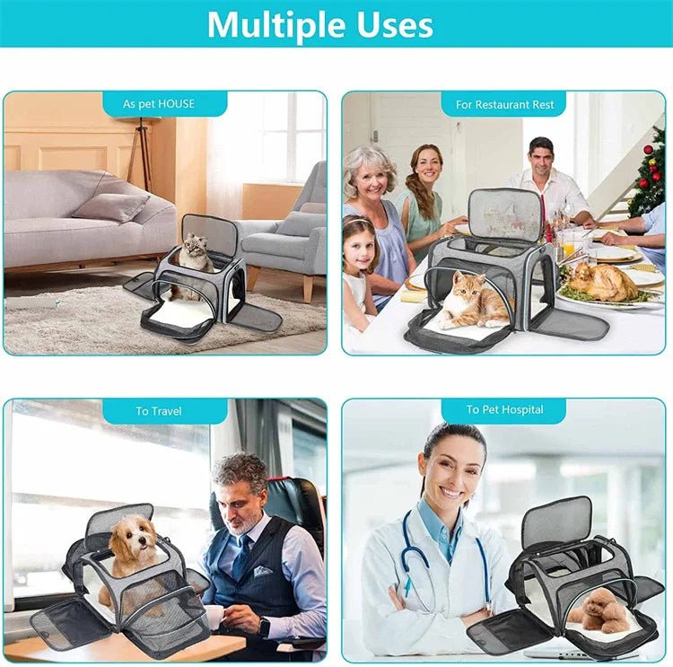 Pet Carrier Bag Foldable Small Dog Charter Carrying Cat Out Bag Expansion Pet Bag Mesh Breathable Expansion Foldable Handheld CEmpiti
