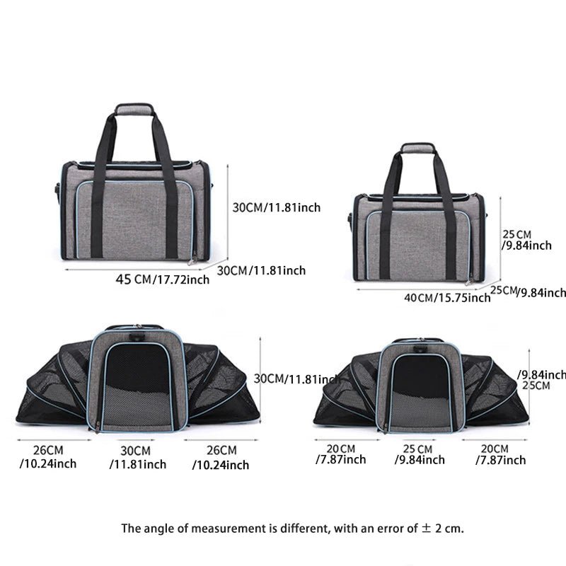 Pet Carrier Bag Foldable Small Dog Charter Carrying Cat Out Bag Expansion Pet Bag Mesh Breathable Expansion Foldable Handheld CEmpiti